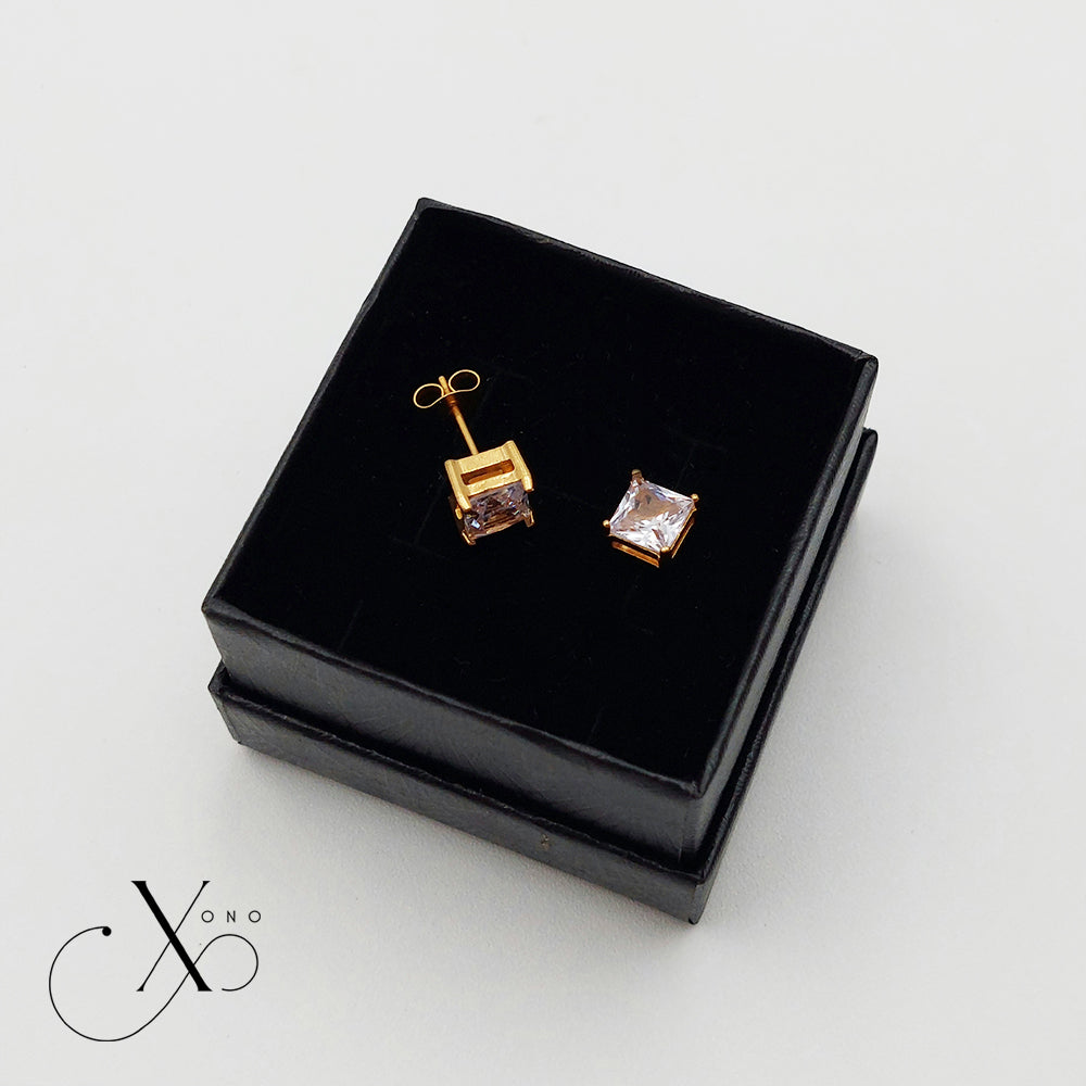 Gold Iced Stud Earrings
