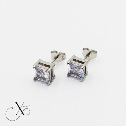 Silver Iced Stud Earrings