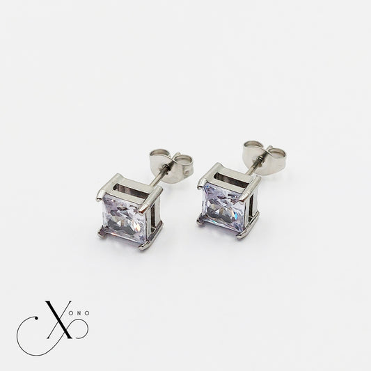 Silver Iced Stud Earrings