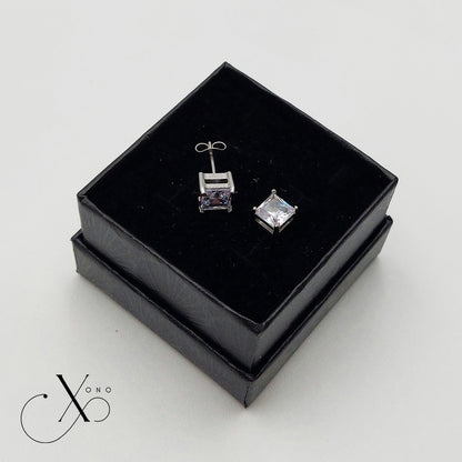 Silver Iced Stud Earrings