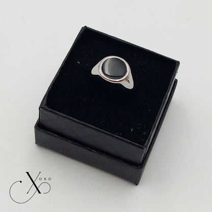 Black Round Enamel Ring