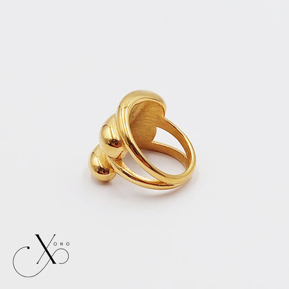 Gold Chunky Waterdrop Ring