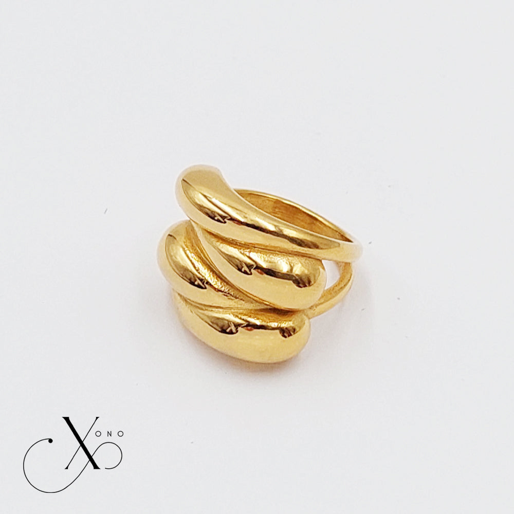 Gold Chunky Waterdrop Ring