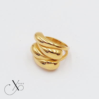 Gold Chunky Waterdrop Ring