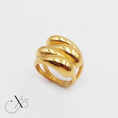 Gold Chunky Waterdrop Ring