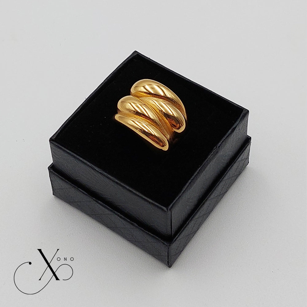 Gold Chunky Waterdrop Ring