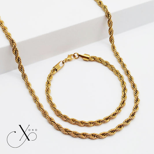 Rope Necklace & Bracelet Set