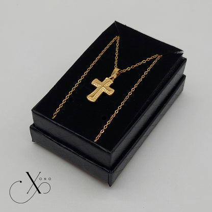 Textured Cross Link Necklace
