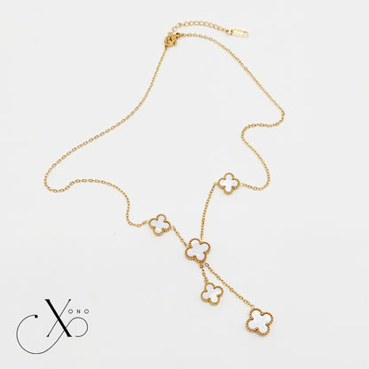Black & White Clover Necklace