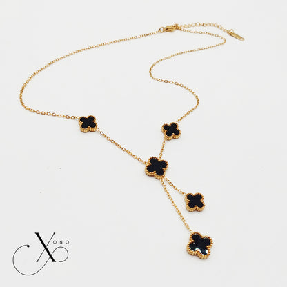 Black & White Clover Necklace