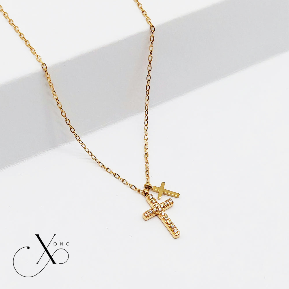 Dual Faith Cross Necklace