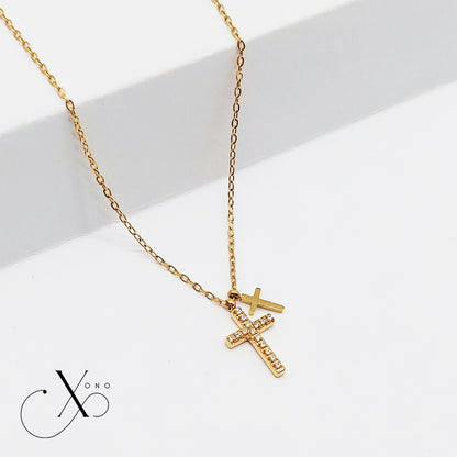 Dual Faith Cross Necklace