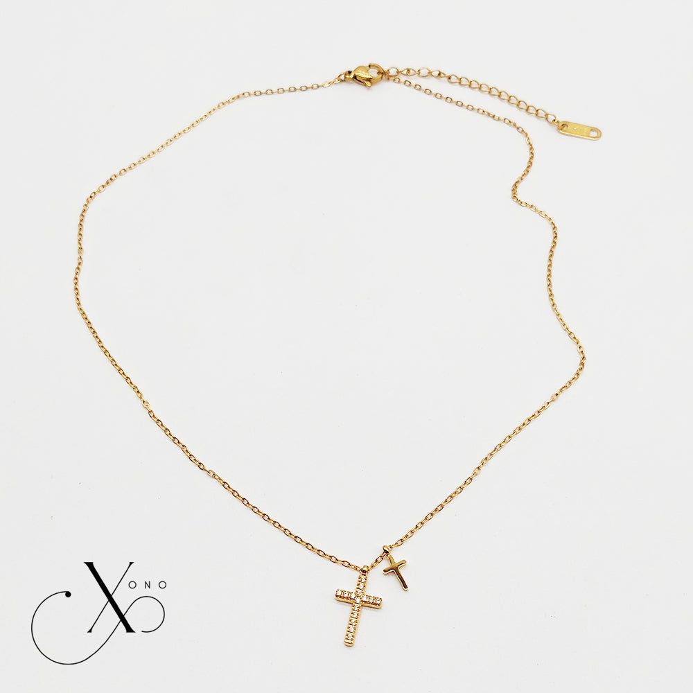 Dual Faith Cross Necklace