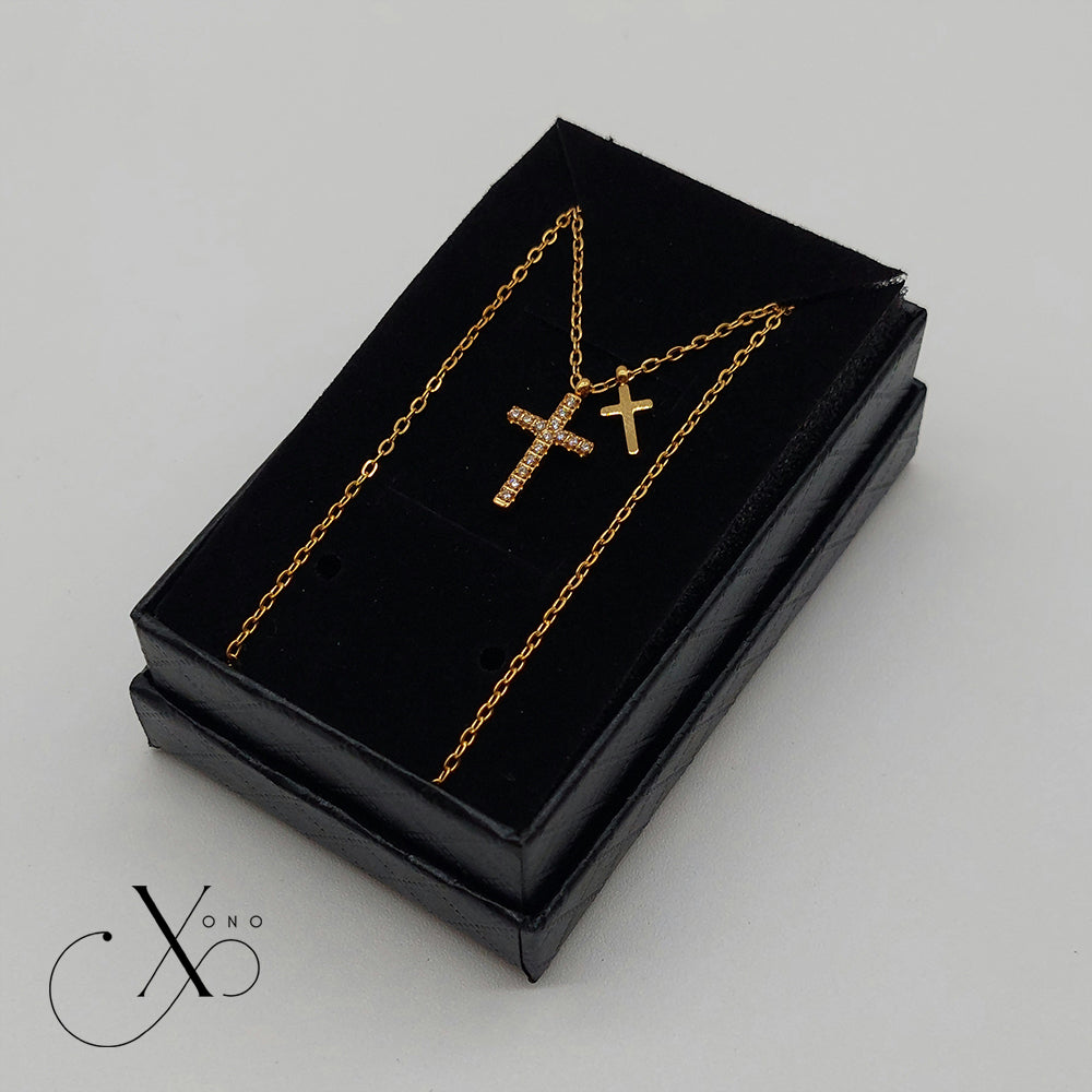 Dual Faith Cross Necklace