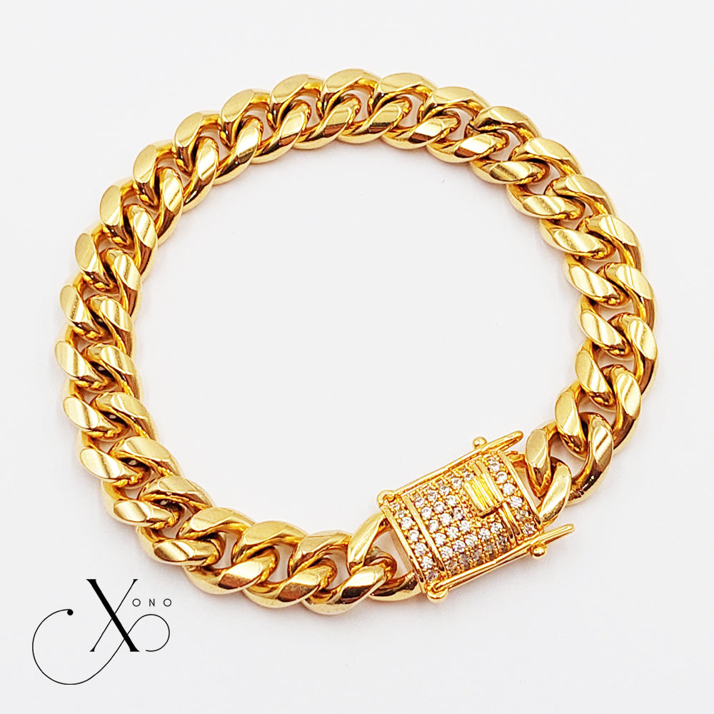 Miami Curb Bracelet with Iced Out Triple Lock