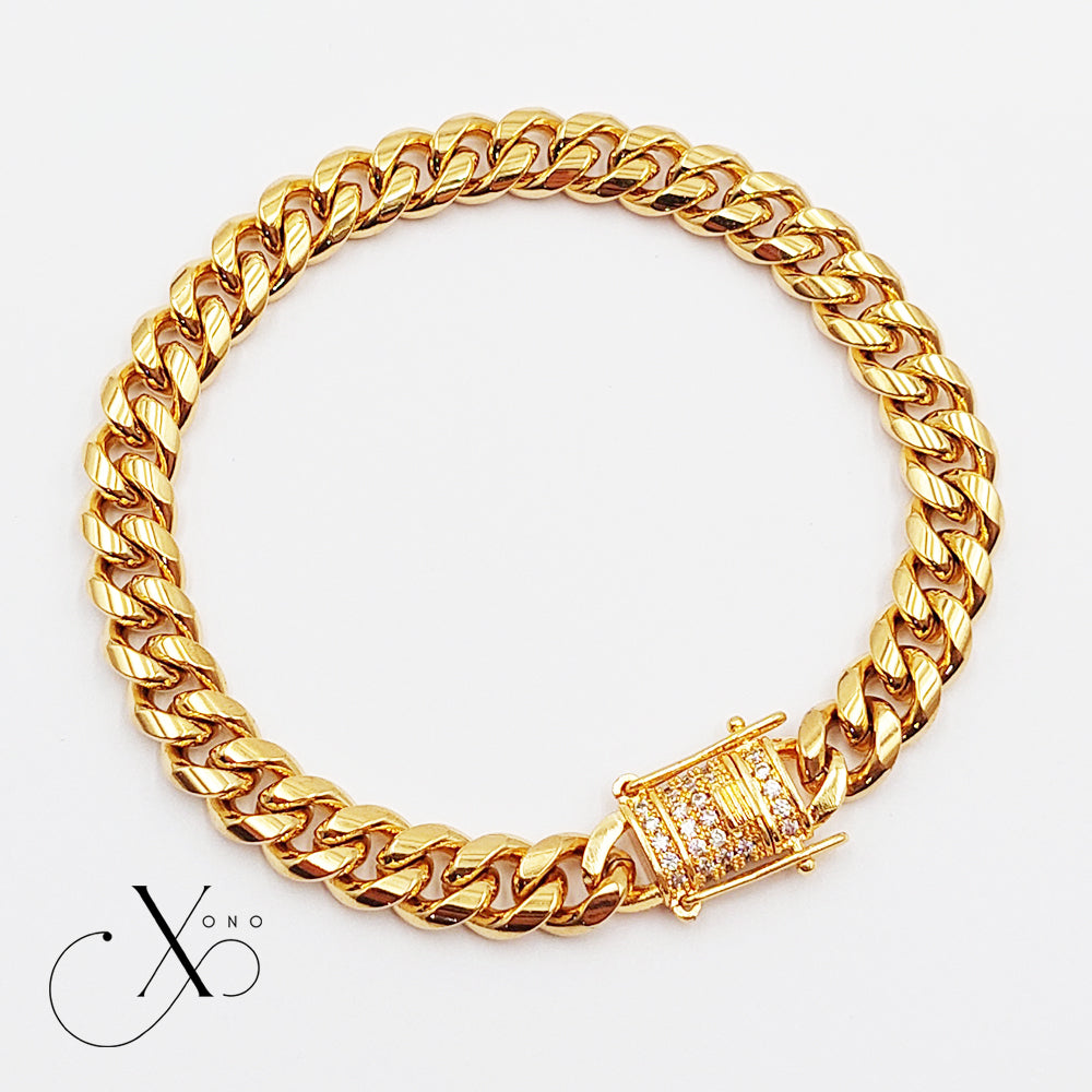 Miami Curb Bracelet with Iced Out Triple Lock