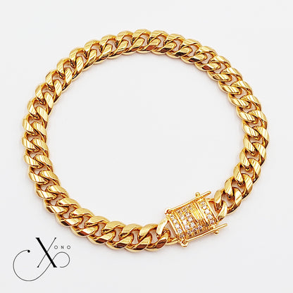 Miami Curb Bracelet with Iced Out Triple Lock