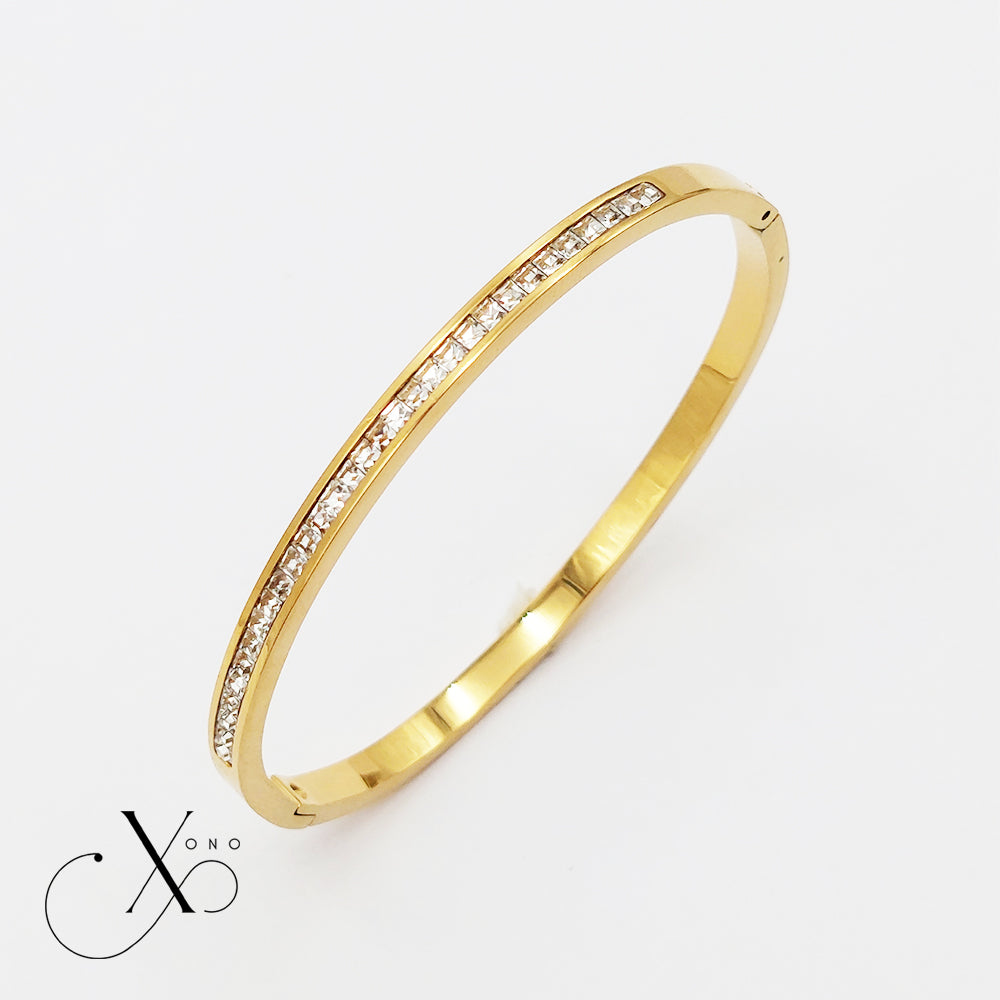 Iced Gold Bangle