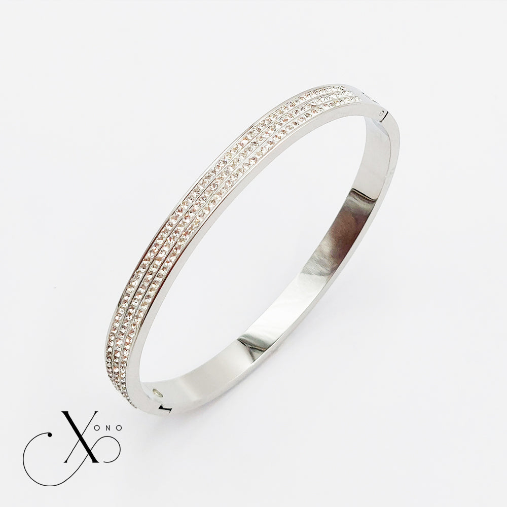 Iced Silver Bangle