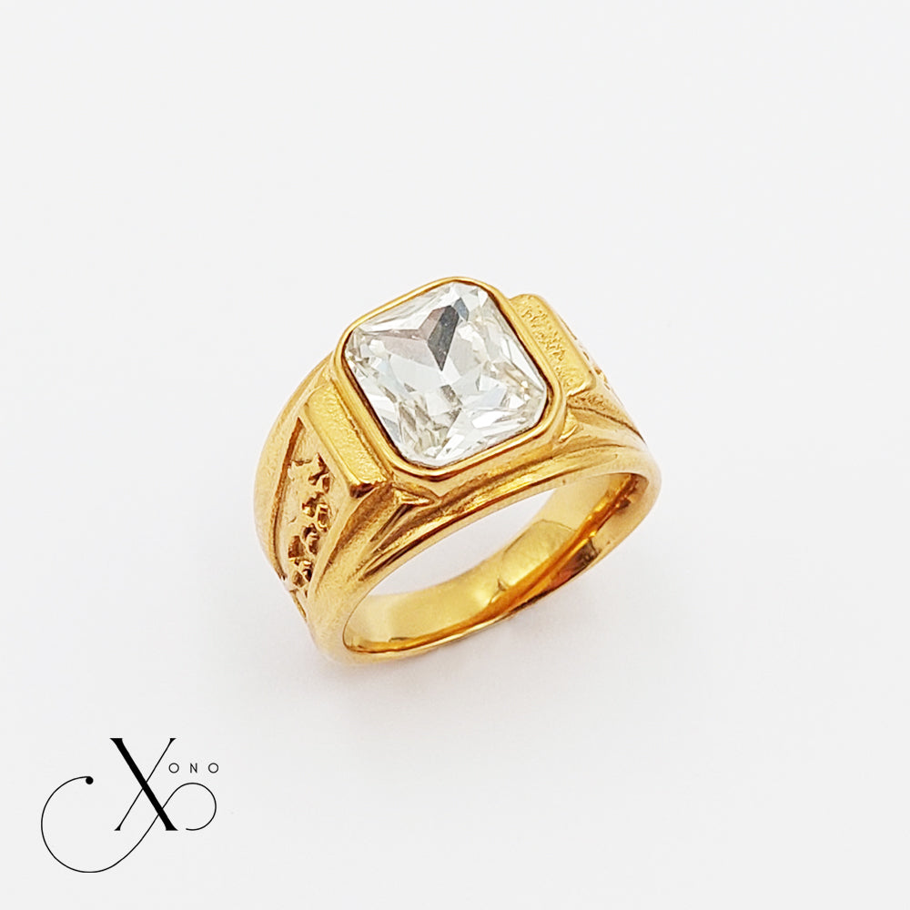 White Zircon Gold Ring