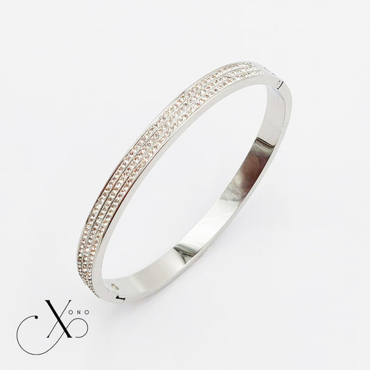 Iced Silver Bangle