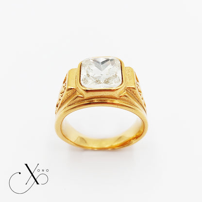 White Zircon Gold Ring