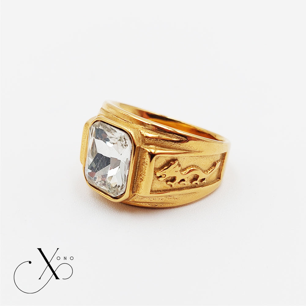 White Zircon Gold Ring