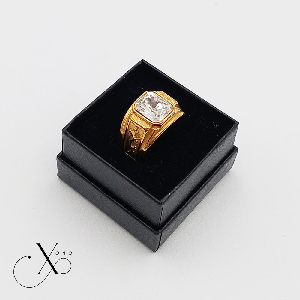 White Zircon Gold Ring