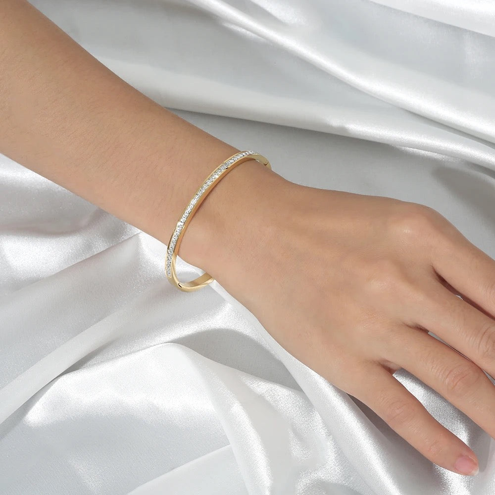 Iced Gold Bangle