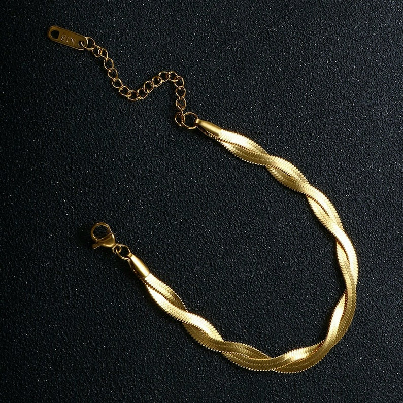 Twisted Flat Snake Bracelet