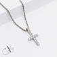 Premium Silver Iced Cross Necklace