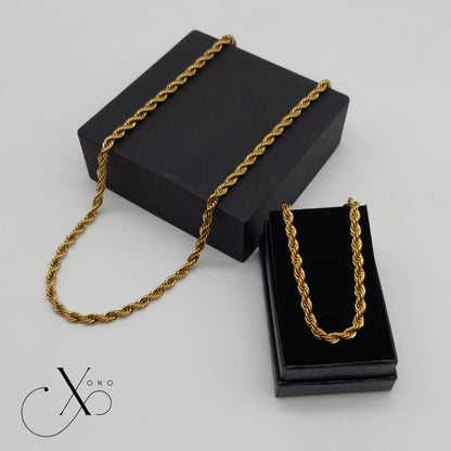 Rope Necklace & Bracelet Set
