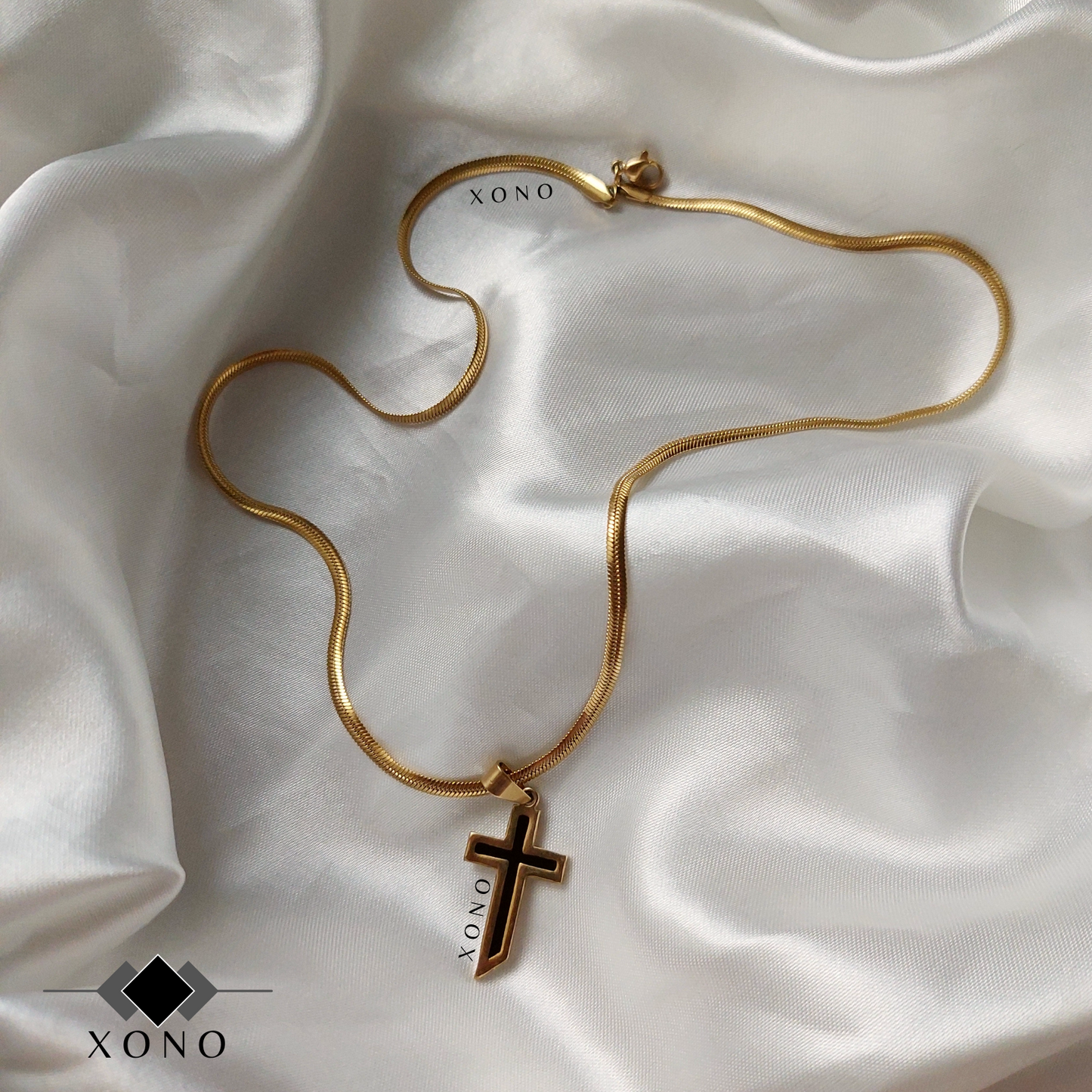 Black Gold Cross Necklace